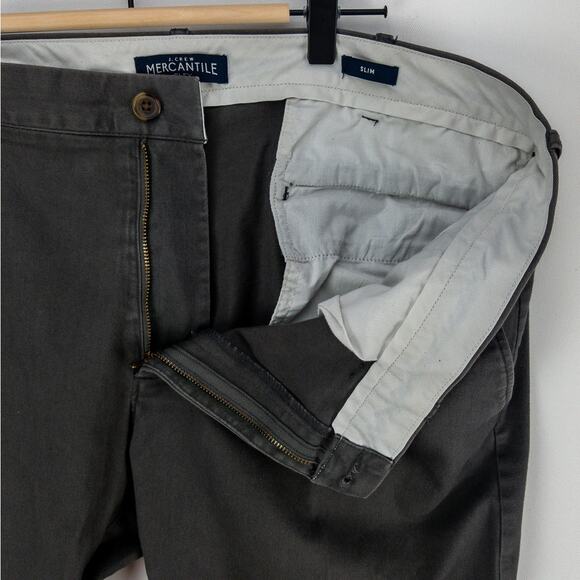 J. Crew Chinos Men's 38x32 (40x32) Slim-Fit Merchentile Flex Gray Flat Front - Picture 5 of 11